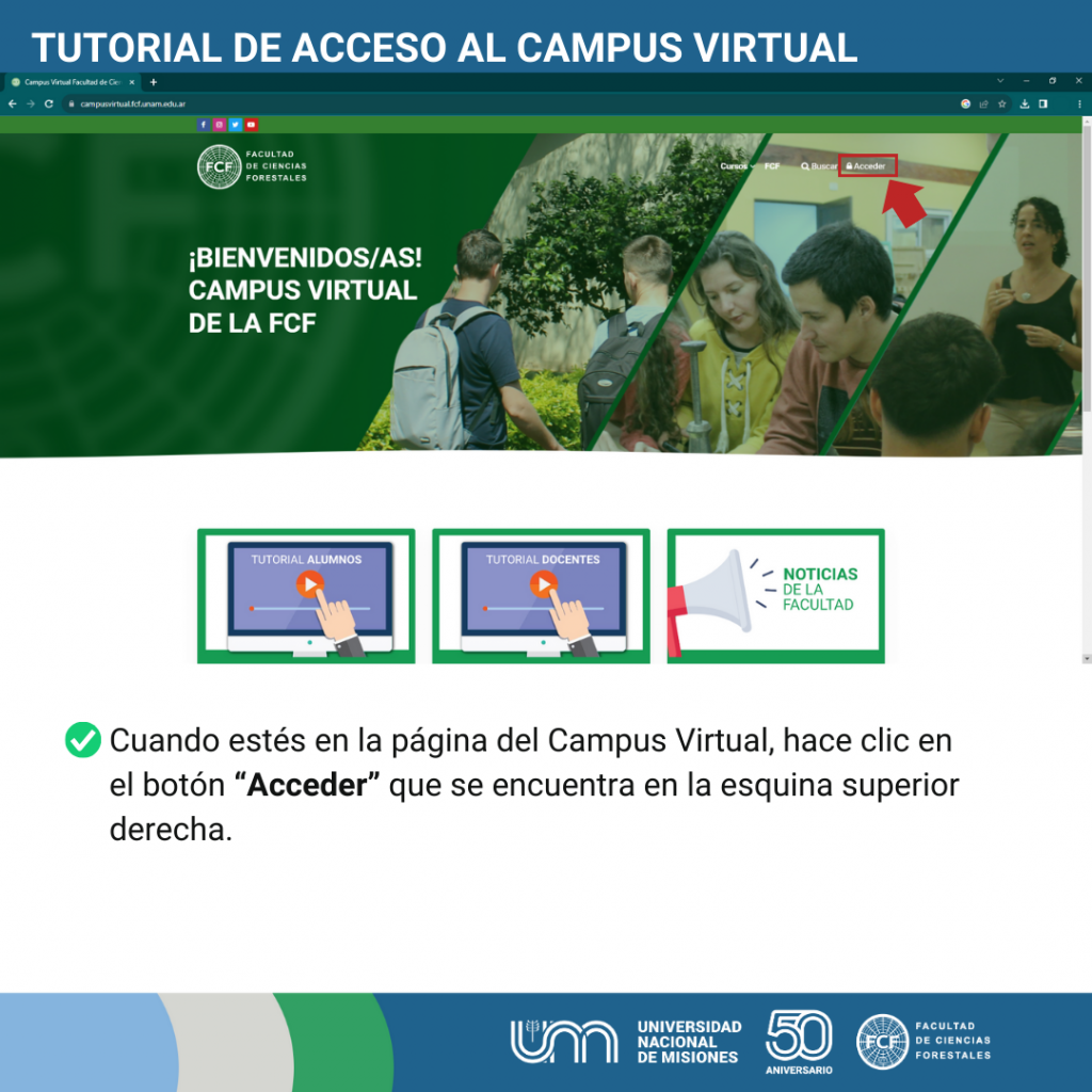 Tutorial de acceso al Campus Virtual de la FCF para estudiantes que ...