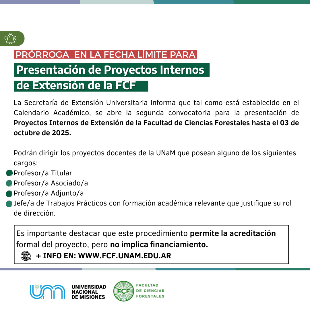 Prórroga en la segunda convocatoria para la presentación de Proyectos ...